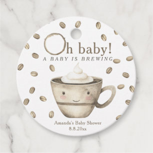 Étiquettes Cadeau Café Un bébé est en train de mijoter Fête de bébé