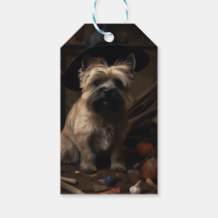 Étiquettes-cadeau Cairn Terrier Citrouilles Halloween effroi