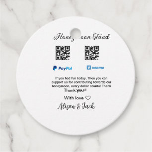 Étiquettes Cadeau Caisse de lune de miel venomo paypal don Q R coupl
