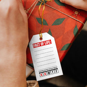 Étiquettes-cadeau Calendrier Fact of Life dit WTF Humour