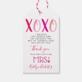 Étiquettes-cadeau Câlins & Bisous (XOXO) Fête de la Saint-Valentin E (Devant)