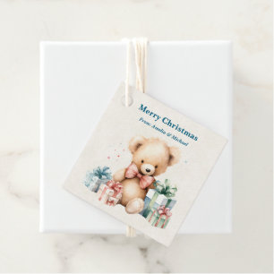 Étiquettes Cadeau Câlins Ourson Joyeux Noël