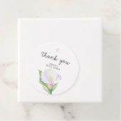 Étiquettes Cadeau Calla blanche - douche nuptiale merci (En situation)