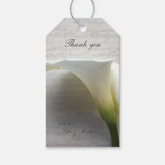 Étiquettes-cadeau Calla lily sur l'ancien script (Devant)
