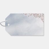 Étiquettes-cadeau Calligraphie bleu-duché merci à fleurs rustiques (Dos (Horizontal))