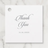 Étiquettes Cadeau Calligraphie Chic Classique Merci (Devant)