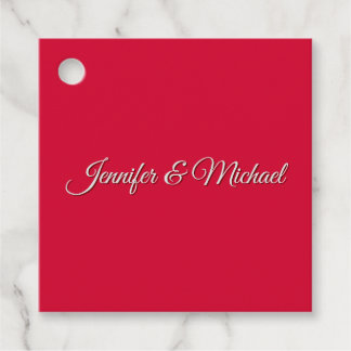 Étiquettes Cadeau Calligraphie Chic Élégante Cerise Rouge Personnali