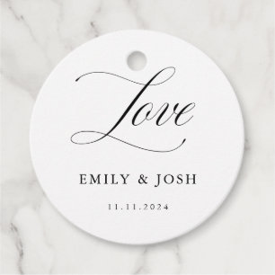 Étiquettes Cadeau Calligraphie Classique Aimer Tags Pour Mariage Élé