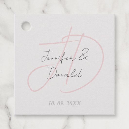 Étiquettes Cadeau Calligraphie classique tendance monogramme (Devant)