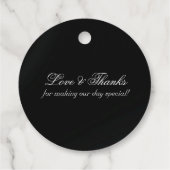 Étiquettes Cadeau Calligraphie Coeurs Liés - Noir/Argent (Dos)