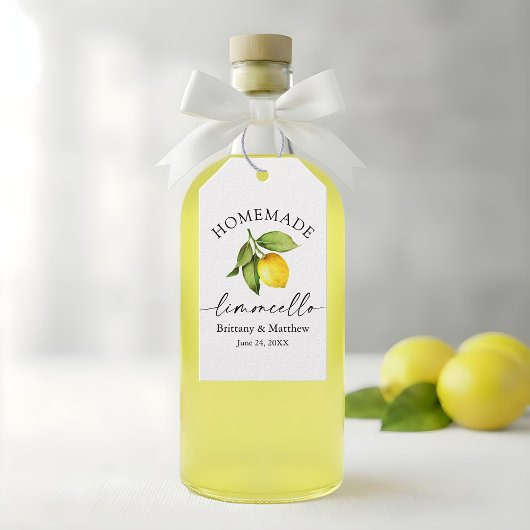 Étiquettes-cadeau Calligraphie de Limoncello maison Aquarelle Citron