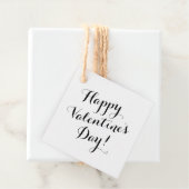 Étiquettes Cadeau calligraphie de script noir Heureuse Sainte-Valent (En situation)