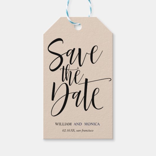 Étiquettes-cadeau Calligraphie en gras Eggshell MARIAGE ENREGISTRER  (Devant)