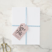 Étiquettes-cadeau Calligraphie en gras | Rose noir moderne enregistr (Avec de laficelle)