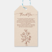 Étiquettes-cadeau Calligraphie en terre cuite Boho Botaniques Merci (Dos)