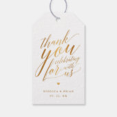 Étiquettes-cadeau Calligraphie Faux Gold Foil Mariage Merci (Dos)