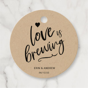 Étiquettes Cadeau Calligraphie L'amour brasse le Mariage