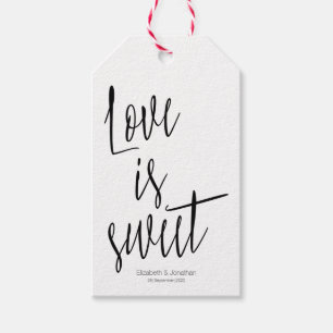 Étiquettes-cadeau Calligraphie "L'amour est doux" Mariage Favor Tag