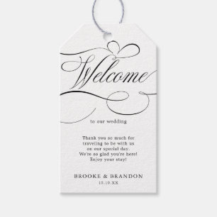 Étiquettes-cadeau Calligraphie moderne intemporelle mariage noir et 