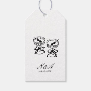 Étiquettes-cadeau Calligraphie moderne Mariage noir blanc