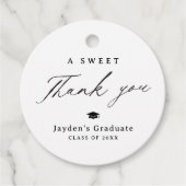 Étiquettes Cadeau Calligraphie moderne Un Merci doux Graduation (Devant)