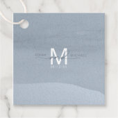 Étiquettes Cadeau Calligraphie Monogramme Mariage Dusty Blue ID771 (Devant)