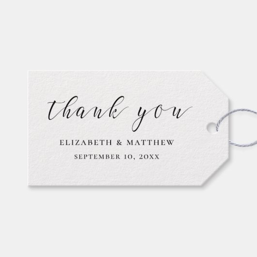 Étiquettes-cadeau Calligraphie noir et blanc. Écriture simple pour m (Devant (Horizontal))