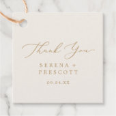 Étiquettes Cadeau Calligraphie Or Délicate | Merci de crème (Devant)