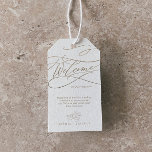 Étiquettes-cadeau Calligraphie Or Romantique Flourdissements Mariage<br><div class="desc">Ces calligraphie dorée romantique florissante marque de bienvenue mariage sont parfaits pour un simple mariage. Le design classique moderne comprend des tourbillons fantaisistes et des fleurs fantaisistes avec une magnifique typographie de feuille d'or en faux champagne. Personnalisez les étiquettes avec l'emplacement de votre mariage, une brève note de bienvenue, vos...</div>