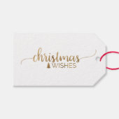 Étiquettes-cadeau Calligraphie or simple Nom de Noël (Devant (Horizontal))