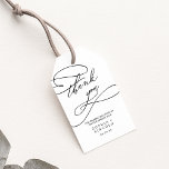 Étiquettes-cadeau Calligraphie romantique | Merci florissant Favoris<br><div class="desc">Ces calligraphies romantiques fleurissent grâce à vous les étiquettes cadeaux sont parfaites pour un mariage simple. Le design classique moderne comprend des tourbillons fantaisistes et des fleurs fantaisistes avec une magnifique typographie élégante et lettrée à la main. Personnalisez les étiquettes avec vos noms et la date. Changez le libellé pour...</div>