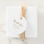 Étiquettes Cadeau Calligraphie simple|Merci Mariage Gold Back (En situation)