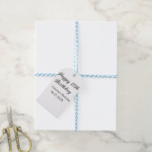 Étiquettes-cadeau calligraphie simple minimum heureux 15e anniversai (Avec de laficelle)