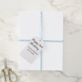 Étiquettes-cadeau calligraphie simple minimum heureux 2e anniversair (Avec de laficelle)