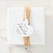 Étiquettes Cadeau Calligraphie S'more Amour Mariage Coeur En Forme (En situation)