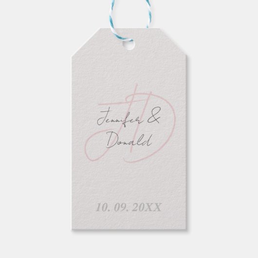 Étiquettes-cadeau Calligraphie tendance monogramme de script classiq (Devant)
