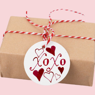 Étiquettes Cadeau Calligraphie XOXO illustrée à la main Valentine