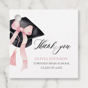 Étiquettes Cadeau Calotte de remise des diplômes Coquette Rose Moder