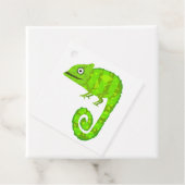 Étiquettes Cadeau Caméléon vert mignon (En situation)