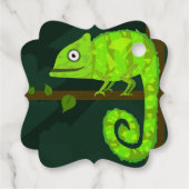 Étiquettes Cadeau Caméléon vert mignon (Dos)