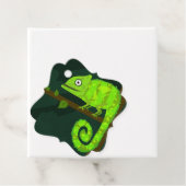 Étiquettes Cadeau Caméléon vert mignon (En situation)