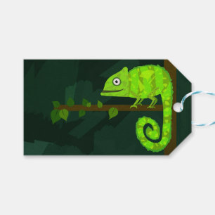 Étiquettes-cadeau Caméléon vert mignon