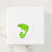 Étiquettes Cadeau Caméléon vert mignon (En situation)