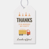 Étiquettes-cadeau Camion à benne basculante de construction Cadeau d (Devant)