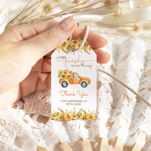 Étiquettes-cadeau Camion Citrouille Automne   Baby shower Sunflower