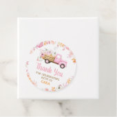 Étiquettes Cadeau Camion Citrouille rose Automne Anniversaire (En situation)