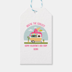 Étiquettes-cadeau Camion Crème de glace Salle de classe rose Valenti