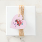 Étiquettes Cadeau Camion mignon Love portant des bonbons Valentine (En situation)