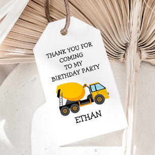 Étiquettes-cadeau Camion Toupie Anniversaire Enfant Blanc
