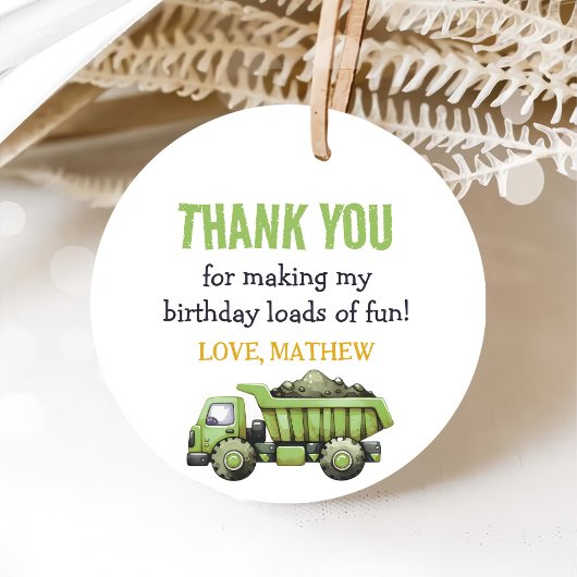 Étiquettes Cadeau Camions & Diggers Construction 1er anniversaire